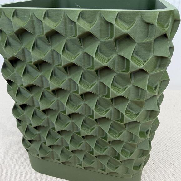 Rovi Square Planter, Indoor Flower Pot, Tabletop Planter, Faceted Texture,Modern - Picture 4 of 10